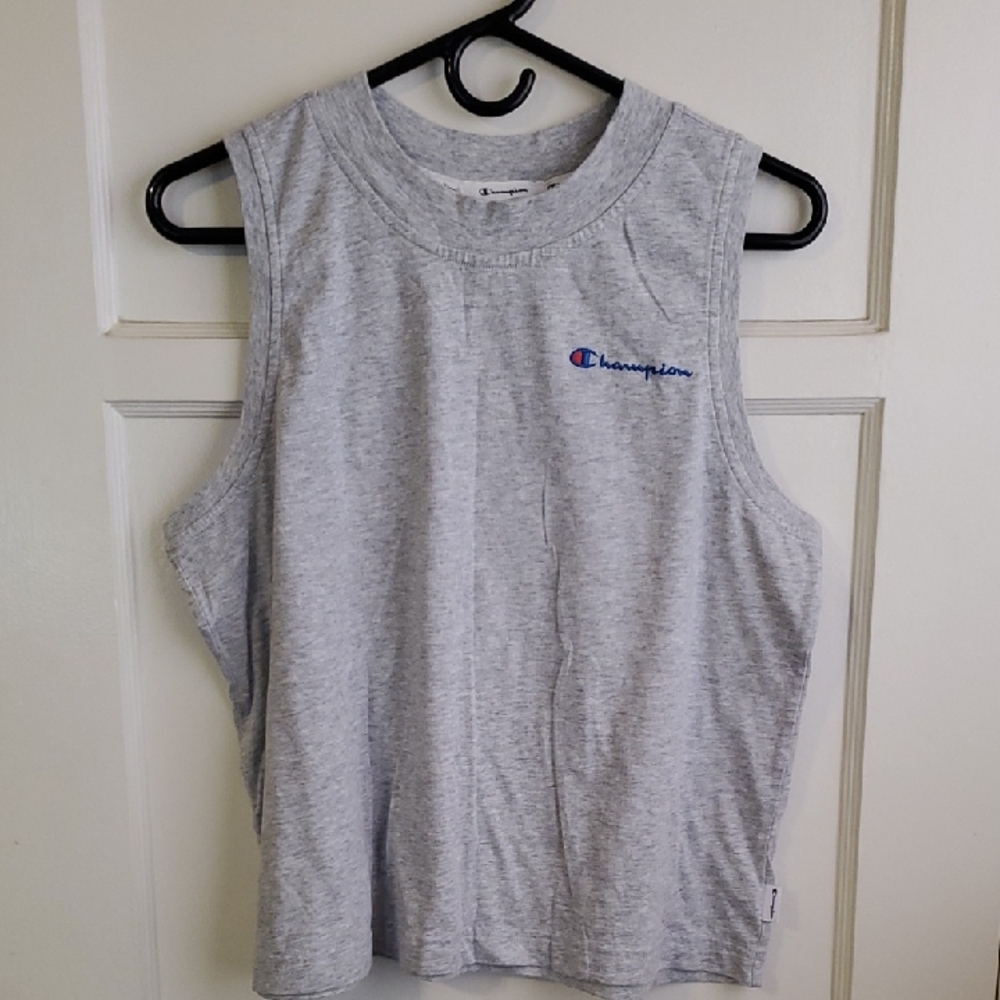 Champion Gray Sleeveless Muscle Tee Relaxed Fit
